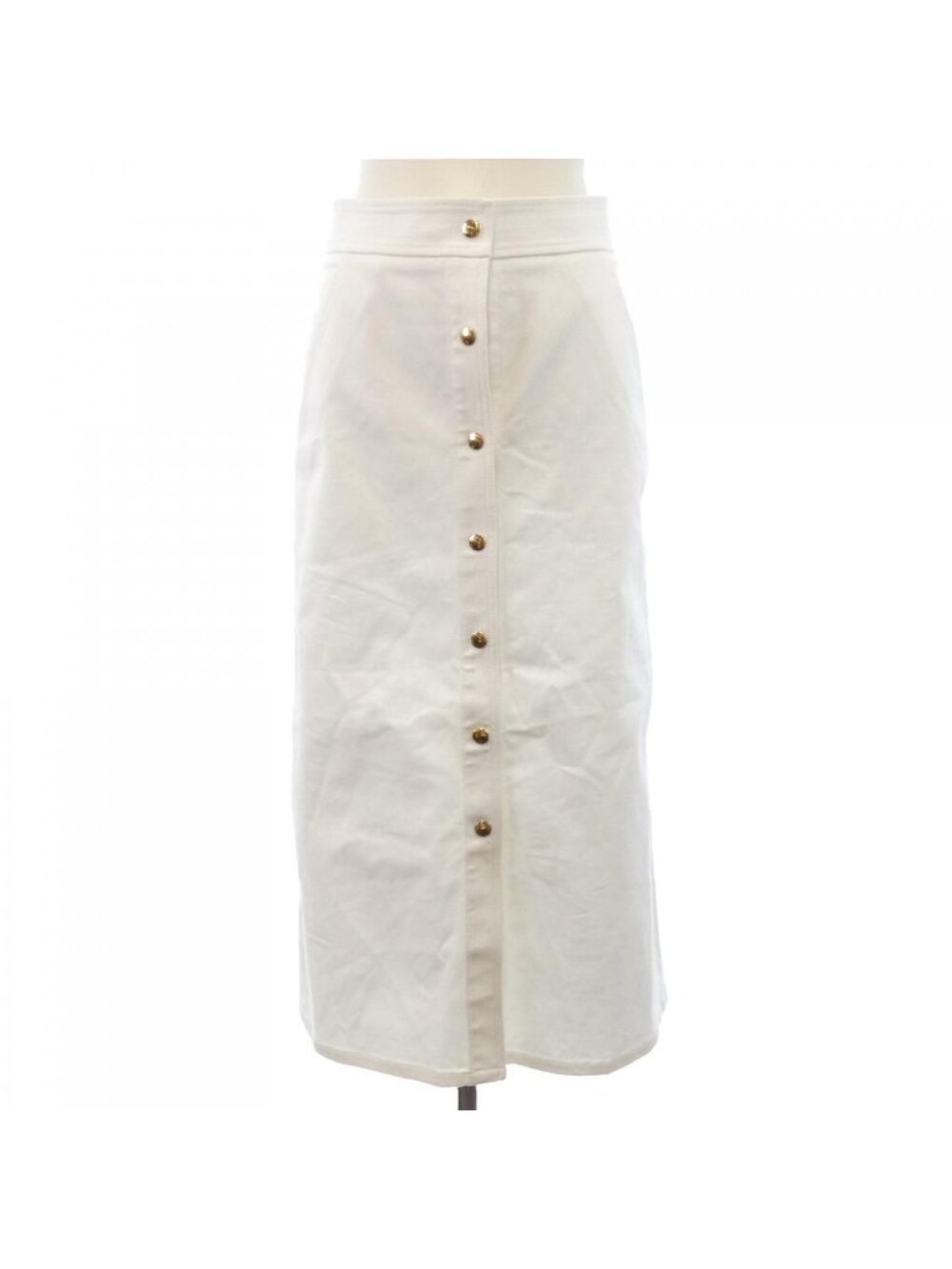 Louis Vuitton Cotton Gabardine Button Down Midi Skirt